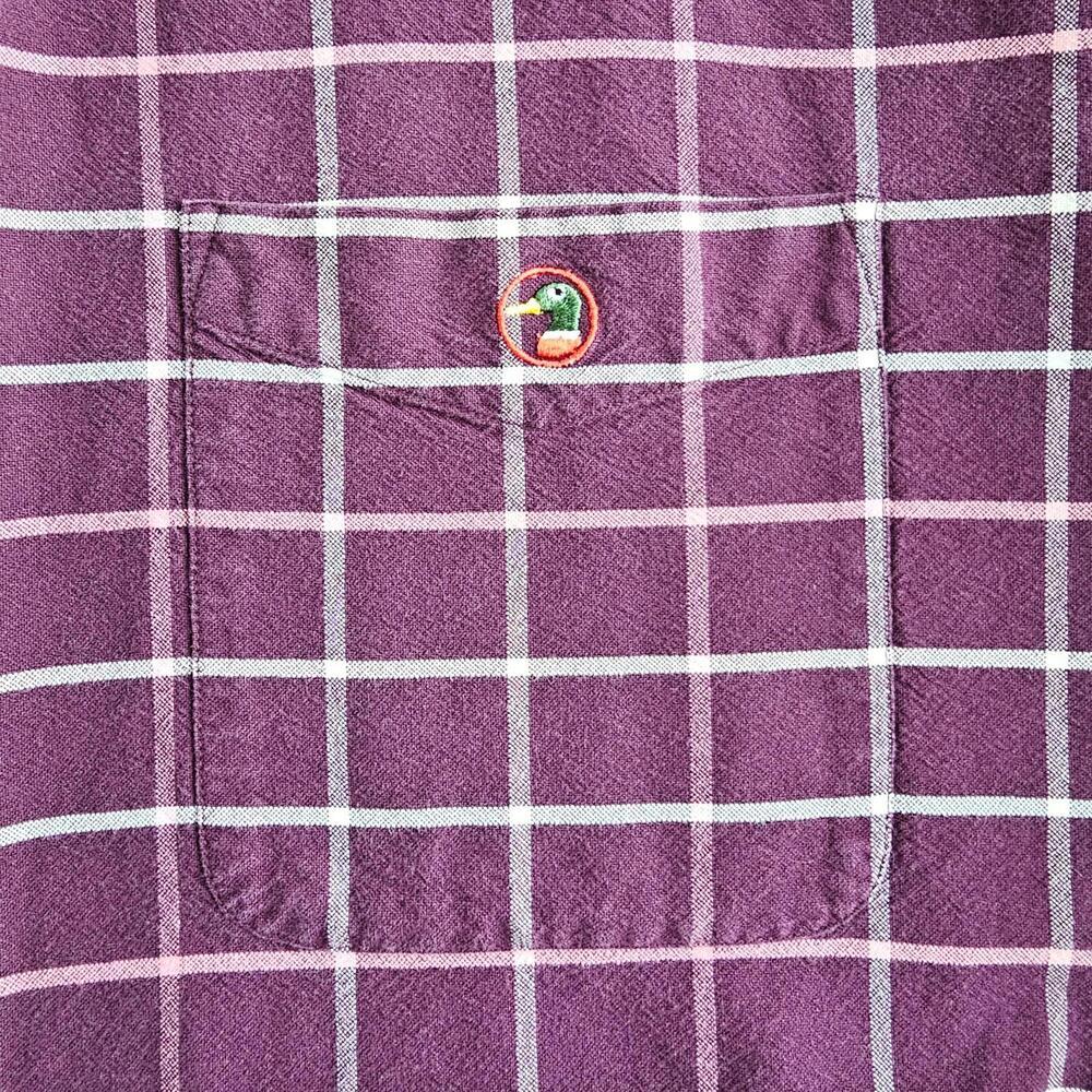 Men's Duck Head Classic Oxford Purple Plaid Long Sleeve Button Down Shirt XXL - Picture 4 of 7